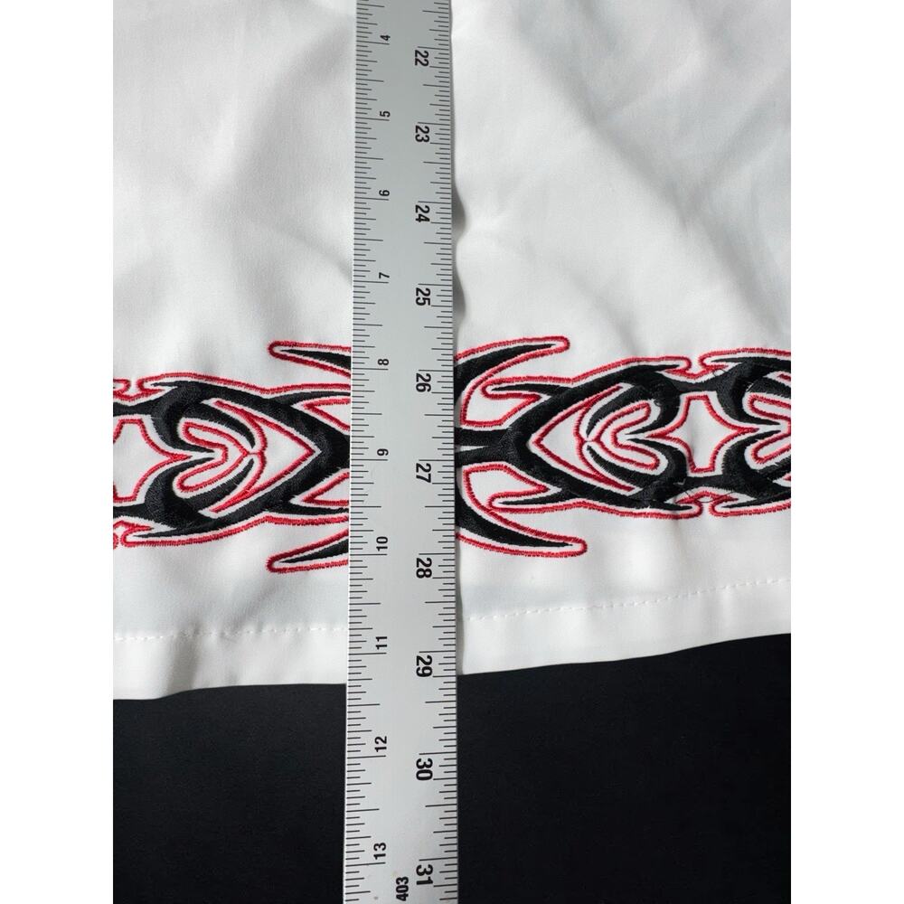 Vintage Y2K Dragonfly Shirt Mens L White Tribal Flame Button Up - Picture 3 of 5